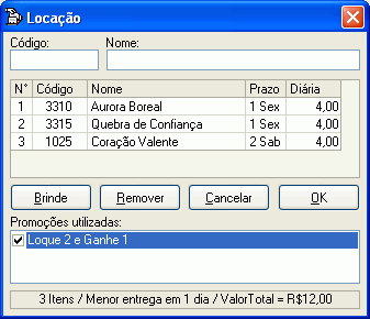 tela de loca��o com promo��es na lista
